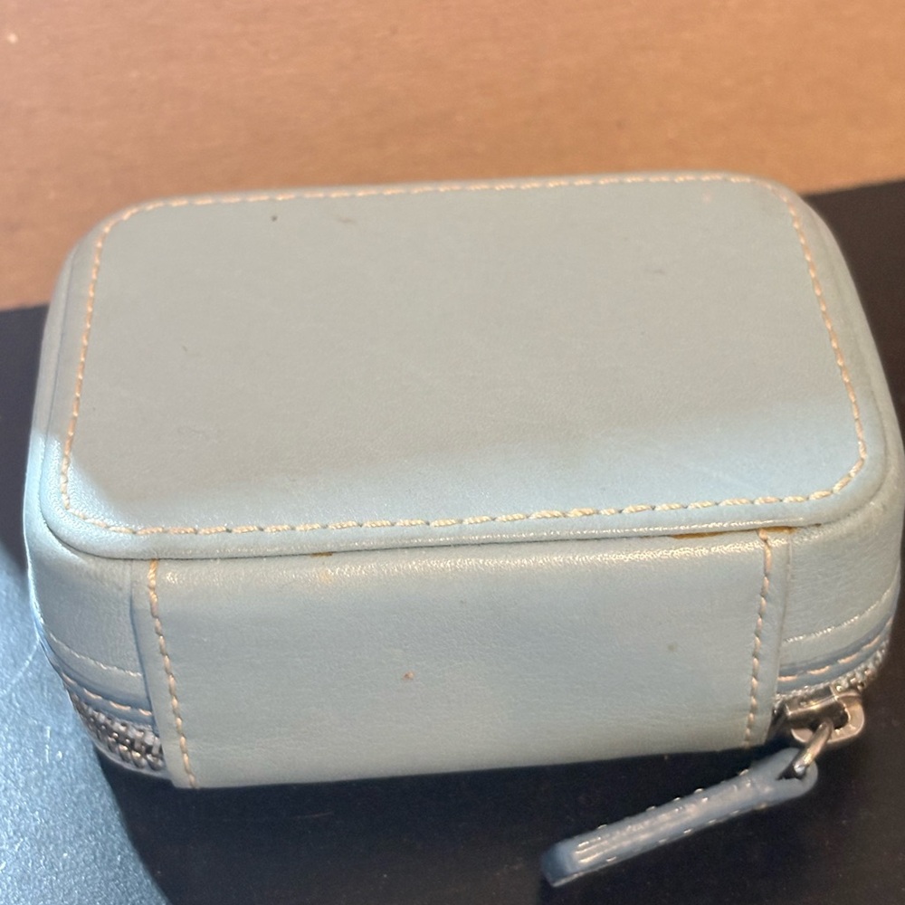 Coach Sky Blue Leather Medicine Case - Picture 2 of 5